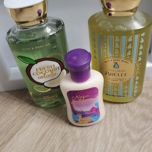 Bath Body Works Napa AUTUMN Blackberry, Fresh Coconut Colada, Pear Brulee Set 3